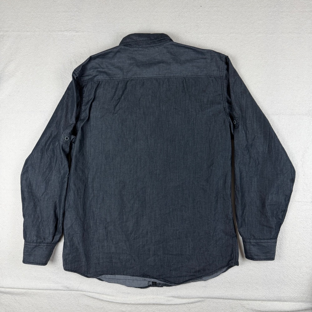 Modern Culture Mens XXL Gray Long Sleeve Button Down Utility Shirt Roll Tab XXL - Picture 6 of 6